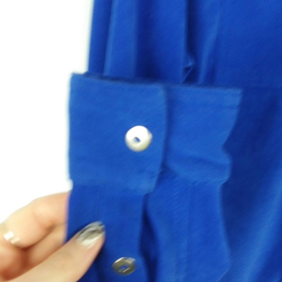 5 For $20.00 Sag Harbor Button Down Blouse, Blue, Size 14 - Picture 7 of 11